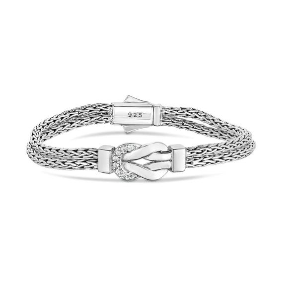 Sterling Silver Hercules Knot Bracelet with White Sapphires Quality Gem LLC Bethel, CT