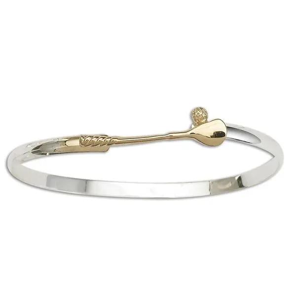 Sterling Silver & 14K Yellow Gold Golf Bangle Bracelet Quality Gem LLC Bethel, CT