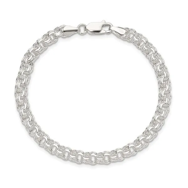 Sterling Silver 5mm Triple Rolo Charm Bracelet Length 7 Inches Quality Gem LLC Bethel, CT