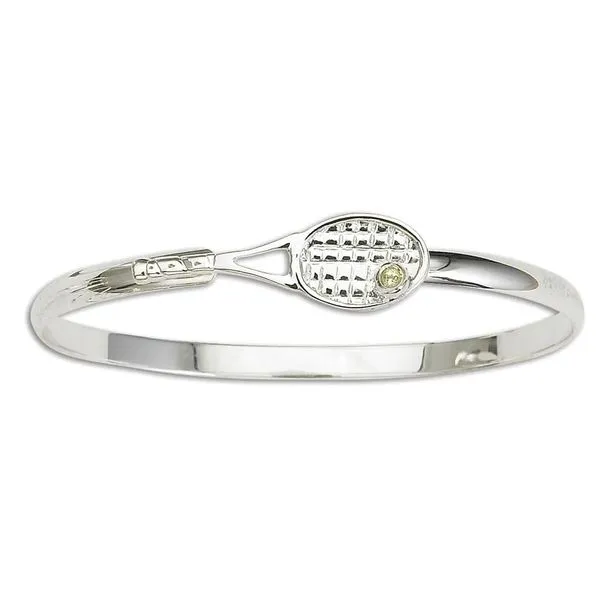 Sterling Silver Tennis Racquet Bangle with Peridot Quality Gem LLC Bethel, CT