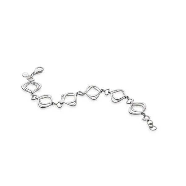 Sterling Silver Rhodium Plated Alicia Entwined Link Bracelet Length 7.5 Inches Quality Gem LLC Bethel, CT