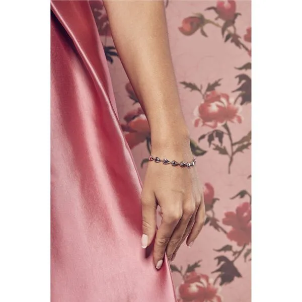 Sterling Silver Desire Kiss Linking Hearts Bracelet length 7.5 Inches Image 2 Quality Gem LLC Bethel, CT