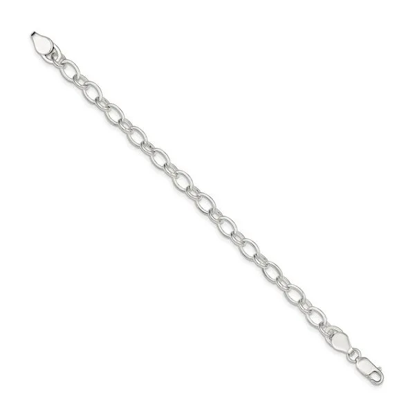 Sterling Silver Fancy Oval Link Bracelet Length 7.5 Inches Image 2 Quality Gem LLC Bethel, CT