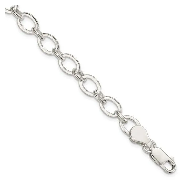 Sterling Silver Fancy Oval Link Bracelet Length 7.5 Inches Quality Gem LLC Bethel, CT