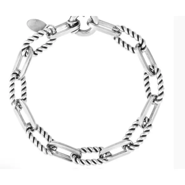 Oxidized Sterling Silver Rhodium Plated Italian Cable Paperclip Link Bracelet Length 7.5 Inches Quality Gem LLC Bethel, CT