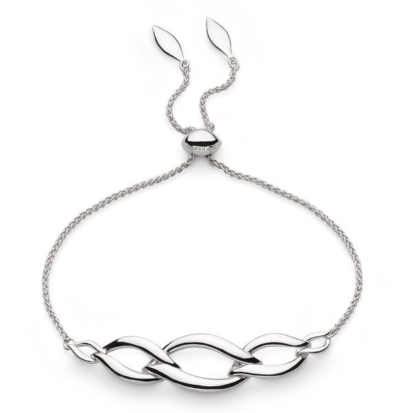 Sterling Silver Rhodium Plated Entwine Twine Link Trio Slider Bracelet Quality Gem LLC Bethel, CT