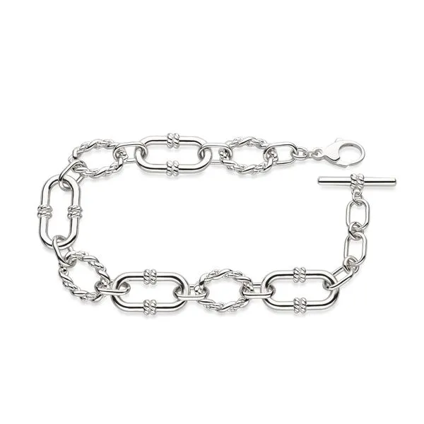 Sterling Silver Rhodium Plated Marina Rope Link Duo Grande Chain Bracelet Length 8 Inches Quality Gem LLC Bethel, CT
