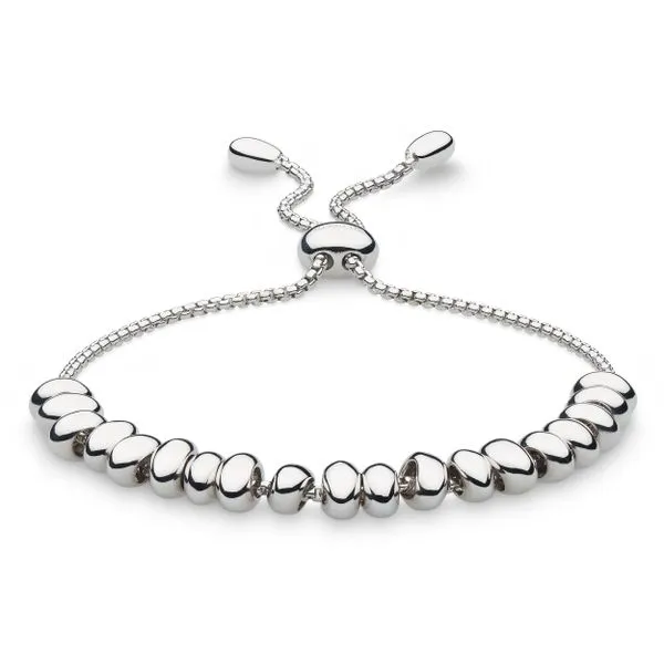 Sterling Silver Rhodium Plated Coast Tumble Half Row Bolo Bracelet Length 9.8 Inches Adjustable Quality Gem LLC Bethel, CT