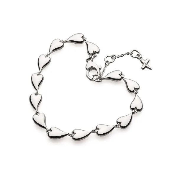 Sterling Silver Desire Kiss Linking Hearts Bracelet length 7.5 Inches Quality Gem LLC Bethel, CT