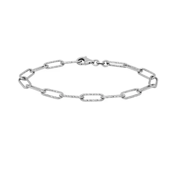 Sterling Silver Diamond Cut Paperclip Link Bracelet Quality Gem LLC Bethel, CT