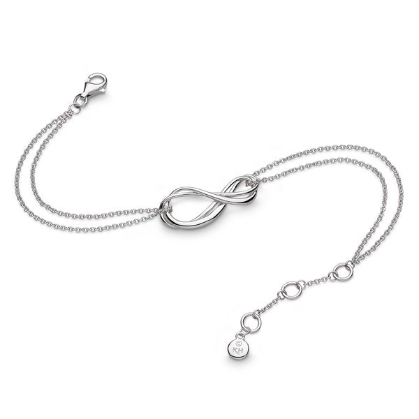 Sterling Silver Rhodium Plated Infinity Twin Chain Bracelet Length 7.5 Inches Quality Gem LLC Bethel, CT