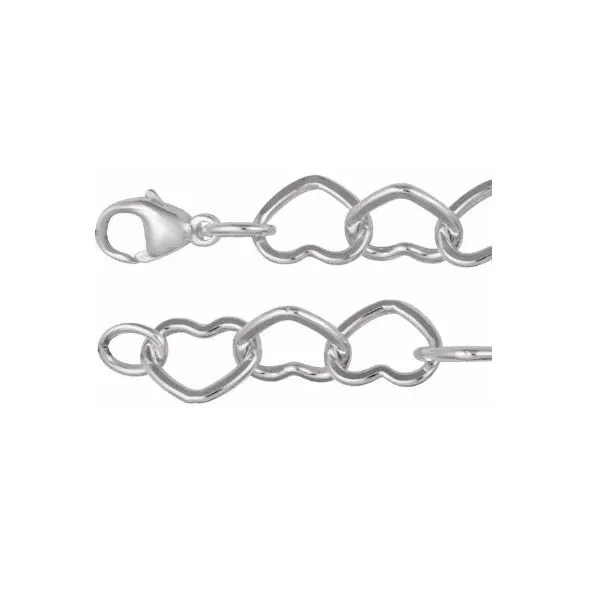 Sterling Silver Interlocking Hearts Necklace Length 16 Inches Image 2 Quality Gem LLC Bethel, CT