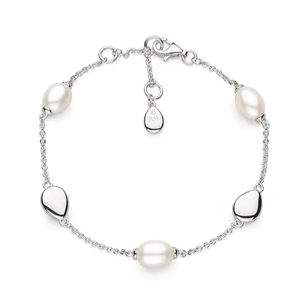 Sterling Silver Rhodium Plated Coast Pebble Pearl Bracelet Length 7.5 Inches Quality Gem LLC Bethel, CT