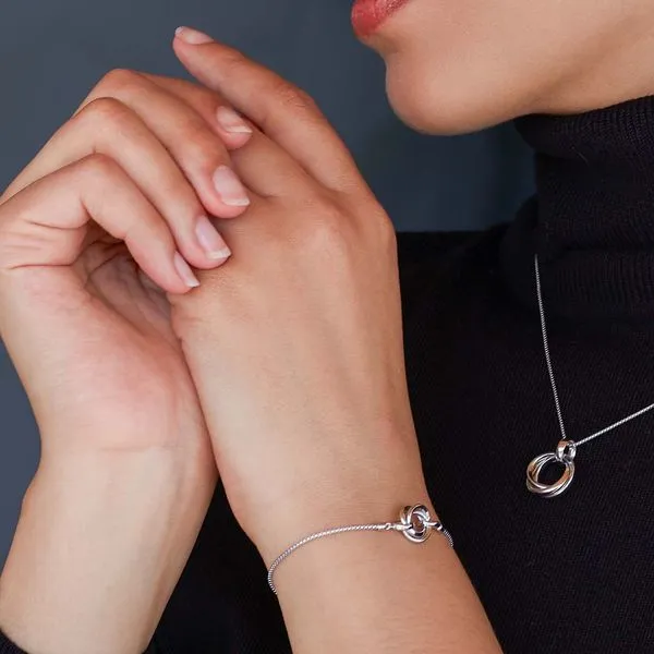 Sterling Silver Rhodium Plated Bevel Trilogy Slider Bracelet Length 7.5 Inches Image 2 Quality Gem LLC Bethel, CT