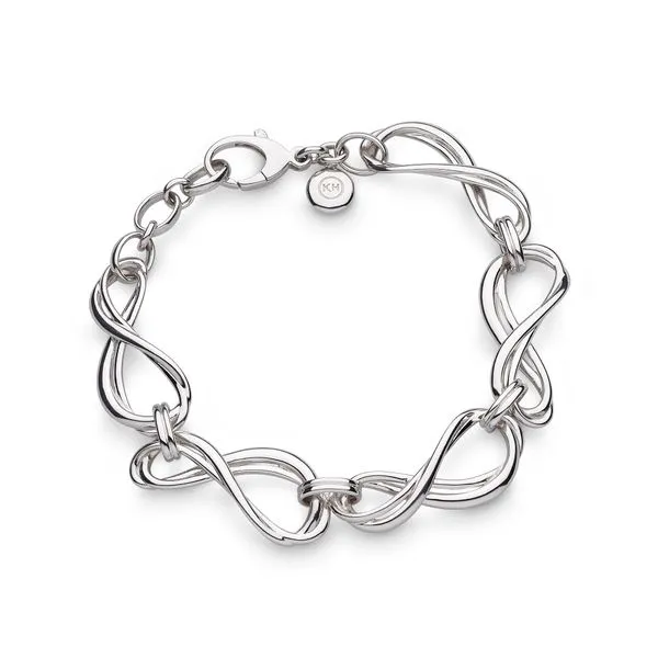 Sterling Silver Rhodium Plated Infinity Grande Link Bracelet Length 7.75 Inches Quality Gem LLC Bethel, CT