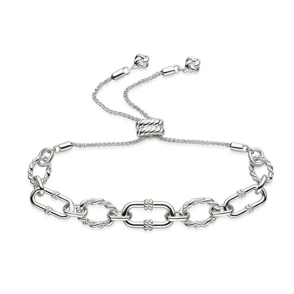 Sterling Silver Rhodium Plated Marina Rope Link Duo Graduated Toggle Bracelet Quality Gem LLC Bethel, CT