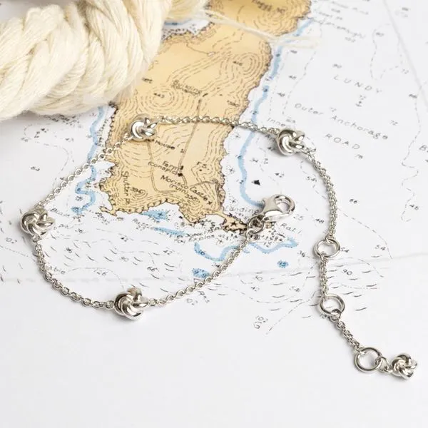 Sterling Silver Rhodium Plated Marina Tide Knot Bracelet Length 7.5 Inches Image 3 Quality Gem LLC Bethel, CT
