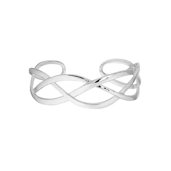 Sterling Silver Rhodium Plated Double Weave Cuff Bracelet Quality Gem LLC Bethel, CT