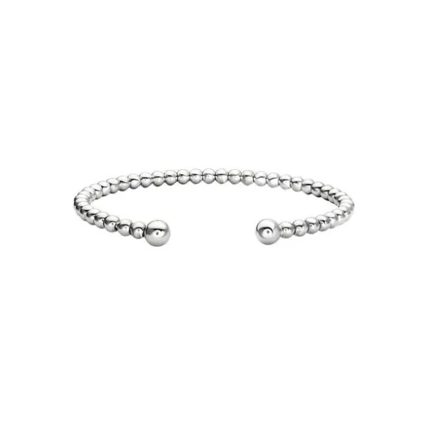 Sterling Silver Rhodium Plated Bead Cuff Bangle Bracelet Quality Gem LLC Bethel, CT