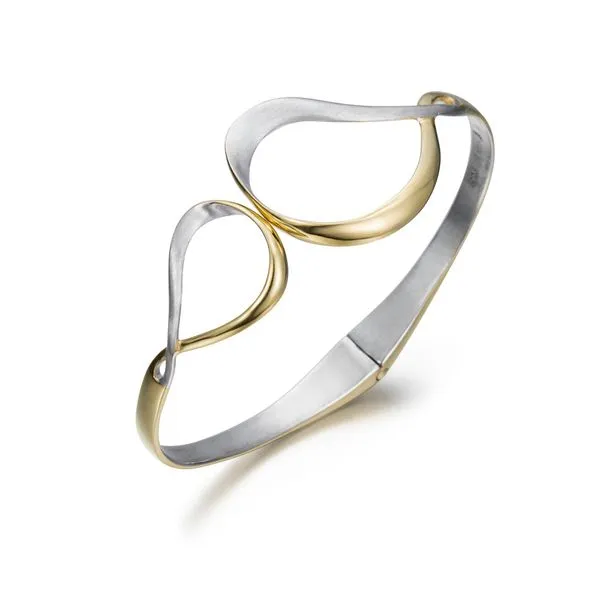 Sterling Silver 18K Vermeil Venice Hinged Cuff Bangle Bracelet Quality Gem LLC Bethel, CT