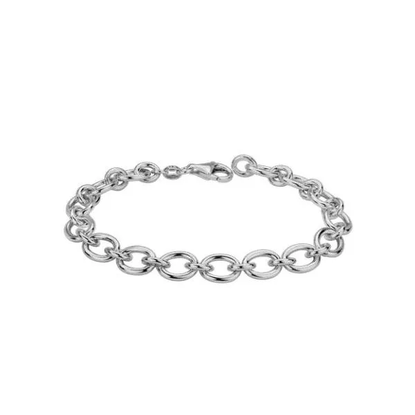 Sterling Silver Oval Cable Link Bracelet Length 7 Inches Quality Gem LLC Bethel, CT