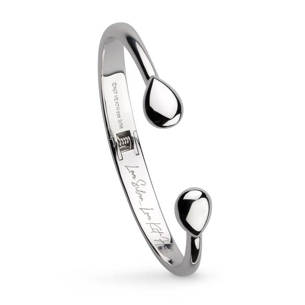 Sterling Silver Rhodium Plated Coast Pebble Smooth Hinged Bangle Bracelet Quality Gem LLC Bethel, CT