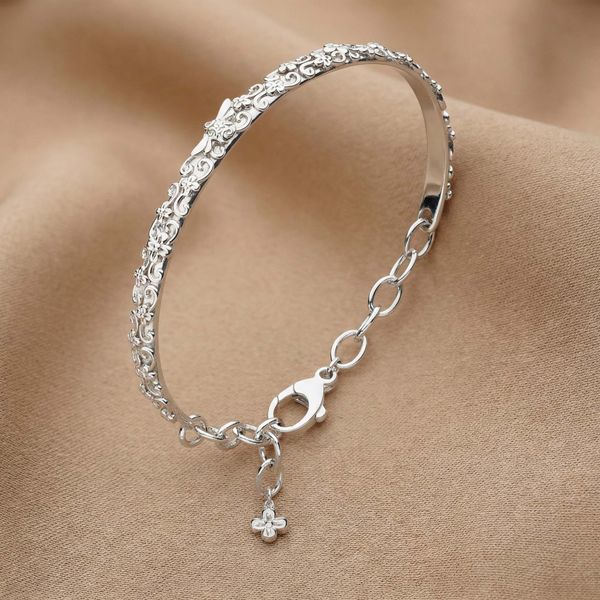 Sterling Silver Rhodium Plated Blossom Flyte Honey Bee Changle Bracelet Image 2 Quality Gem LLC Bethel, CT