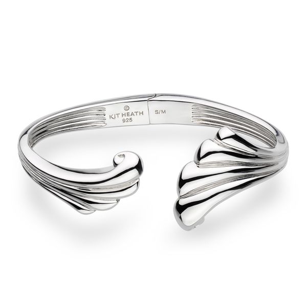 Sterling Silver Rhodium Plated Océane Shell Echo Grande Hinged Bangle Bracelet Quality Gem LLC Bethel, CT