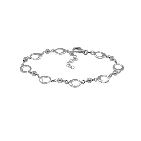 Sterling Silver Open Circle and Bead Bracelet Quality Gem LLC Bethel, CT