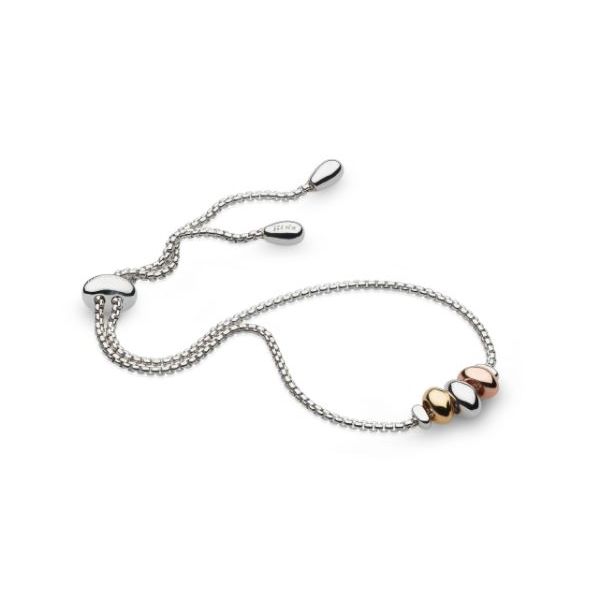 Sterling Silver with 18K Rose and Gold Plate Coast Tumble Golden Toggle Bracelet Adjustable 9.8 Inches Quality Gem LLC Bethel, CT