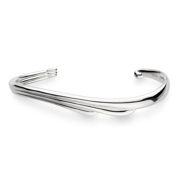 Sterling Silver Rhodium Plated Océane Shell Wave Bangle Bracelet Quality Gem LLC Bethel, CT