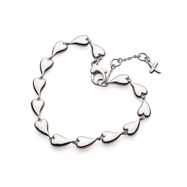 Sterling Silver Desire Kiss Linking Hearts Bracelet length 7.5 Inches Quality Gem LLC Bethel, CT