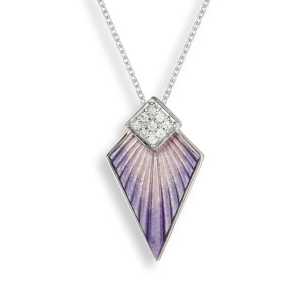 Sterling Silver Purple Enamel & White Sapphire Art Deco Pendant Quality Gem LLC Bethel, CT