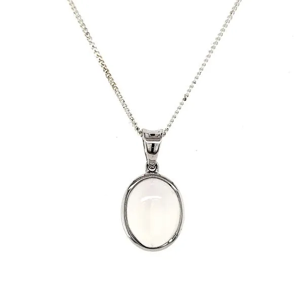 Sterling Silver Oval Moonstone Bezel Pendant Quality Gem LLC Bethel, CT