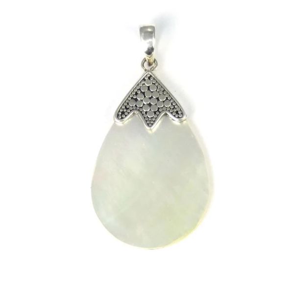 Sterling Silver Large Mother of Pearl Bali Pendant Quality Gem LLC Bethel, CT