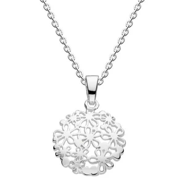 Sterling Silver Circular Floral Pendant Quality Gem LLC Bethel, CT