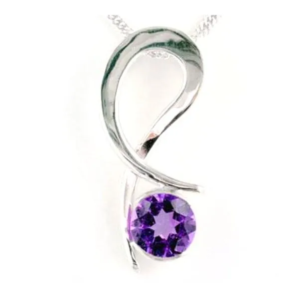 Sterling Silver Dancing Amethyst Pendant Image 2 Quality Gem LLC Bethel, CT
