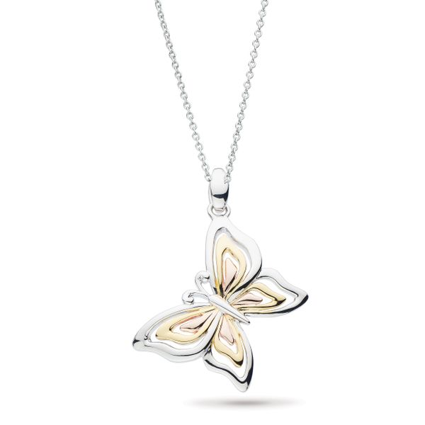 Sterling Silver Blossom Flyte Butterfly Tricolor Necklace Quality Gem LLC Bethel, CT