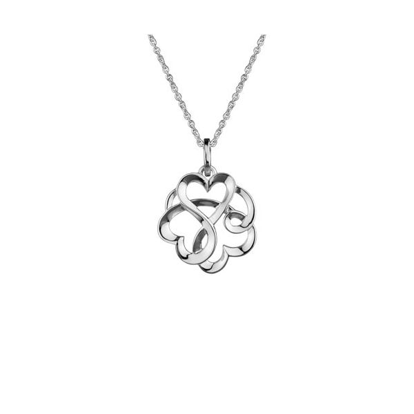 Sterling Silver Entwined Hearts Pendant Image 2 Quality Gem LLC Bethel, CT