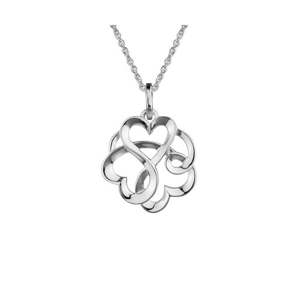 Sterling Silver Entwined Hearts Pendant Quality Gem LLC Bethel, CT