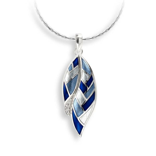 Sterling Silver Enamel Harlequin Feather Pendant Quality Gem LLC Bethel, CT