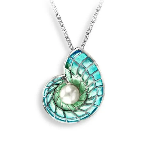 Sterling Silver Enamel Nautilus Shell Pendant Quality Gem LLC Bethel, CT