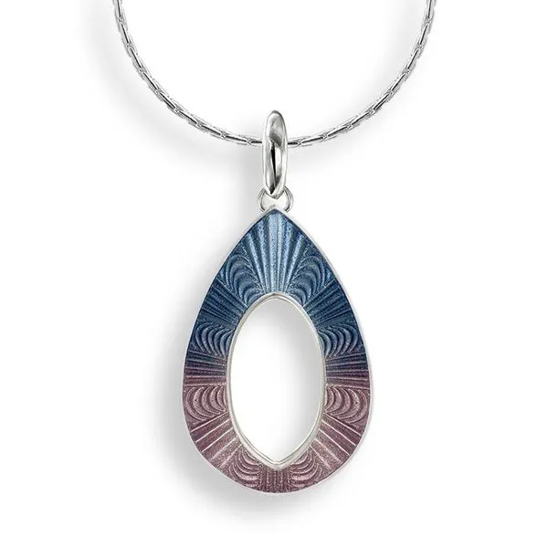 Sterling Silver Blue-Purple Enamel Open Teardrop Pendant Quality Gem LLC Bethel, CT