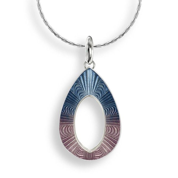 Sterling Silver Blue-Purple Enamel Open Teardrop Pendant Quality Gem LLC Bethel, CT