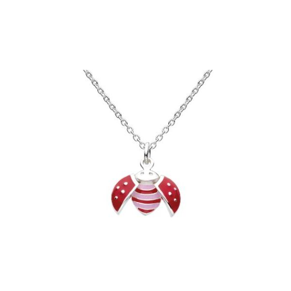 Sterling Silver & Enamel Girls Flying Ladybug Pendant Quality Gem LLC Bethel, CT