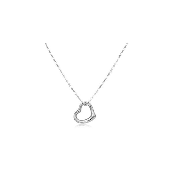 Sterling Silver Open Heart Necklace Quality Gem LLC Bethel, CT
