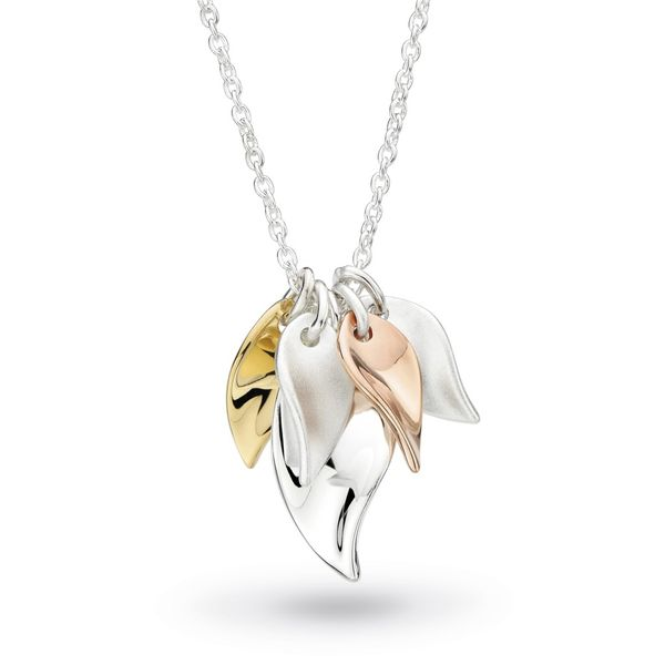 Sterling Silver & 18K Tri-Gold Plate Enchanted Leaf Necklace Quality Gem LLC Bethel, CT