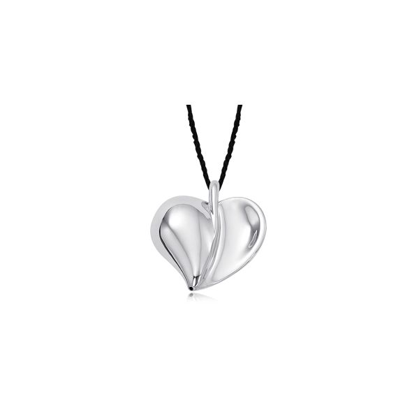 Sterling Silver Large Hollow Puff Heart Necklace Quality Gem LLC Bethel, CT