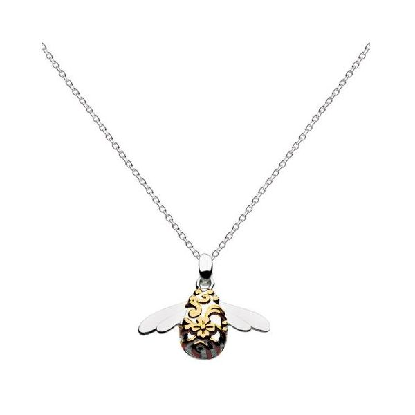 Sterling Silver & 18K Yellow Gold Plate Bumblebee Pendant Quality Gem LLC Bethel, CT