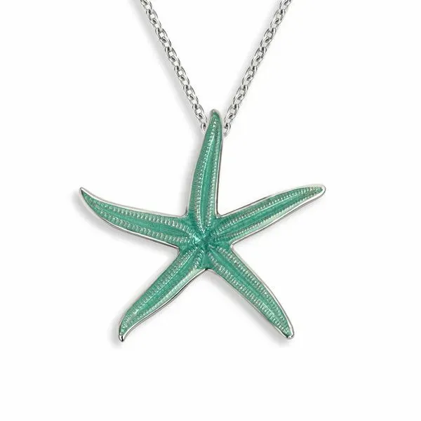 Sterling Silver Turquoise Enamel Starfish Pendant Quality Gem LLC Bethel, CT